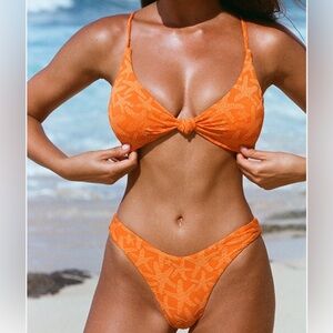 Berlook neon Orange starfish  Bikini Set size XL